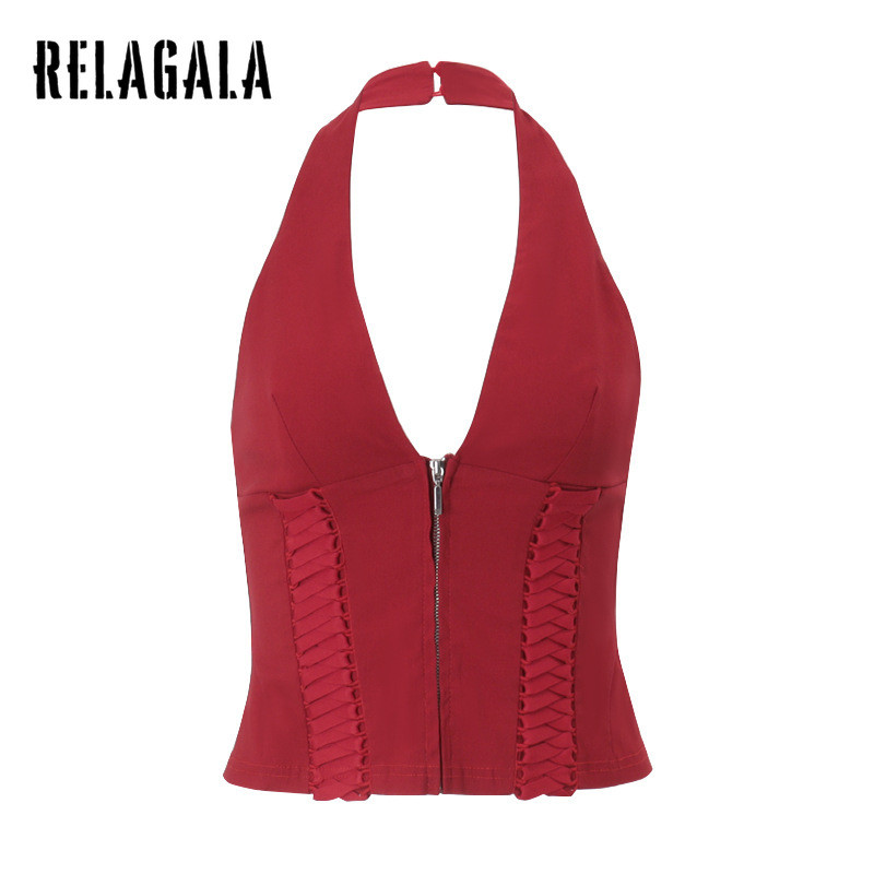 RELAGALA เสื้อชั้นในสตรีแบบจุ่มเอวสไตล์เซ็กซี่ แฟชั่นสีทึบปี 2025