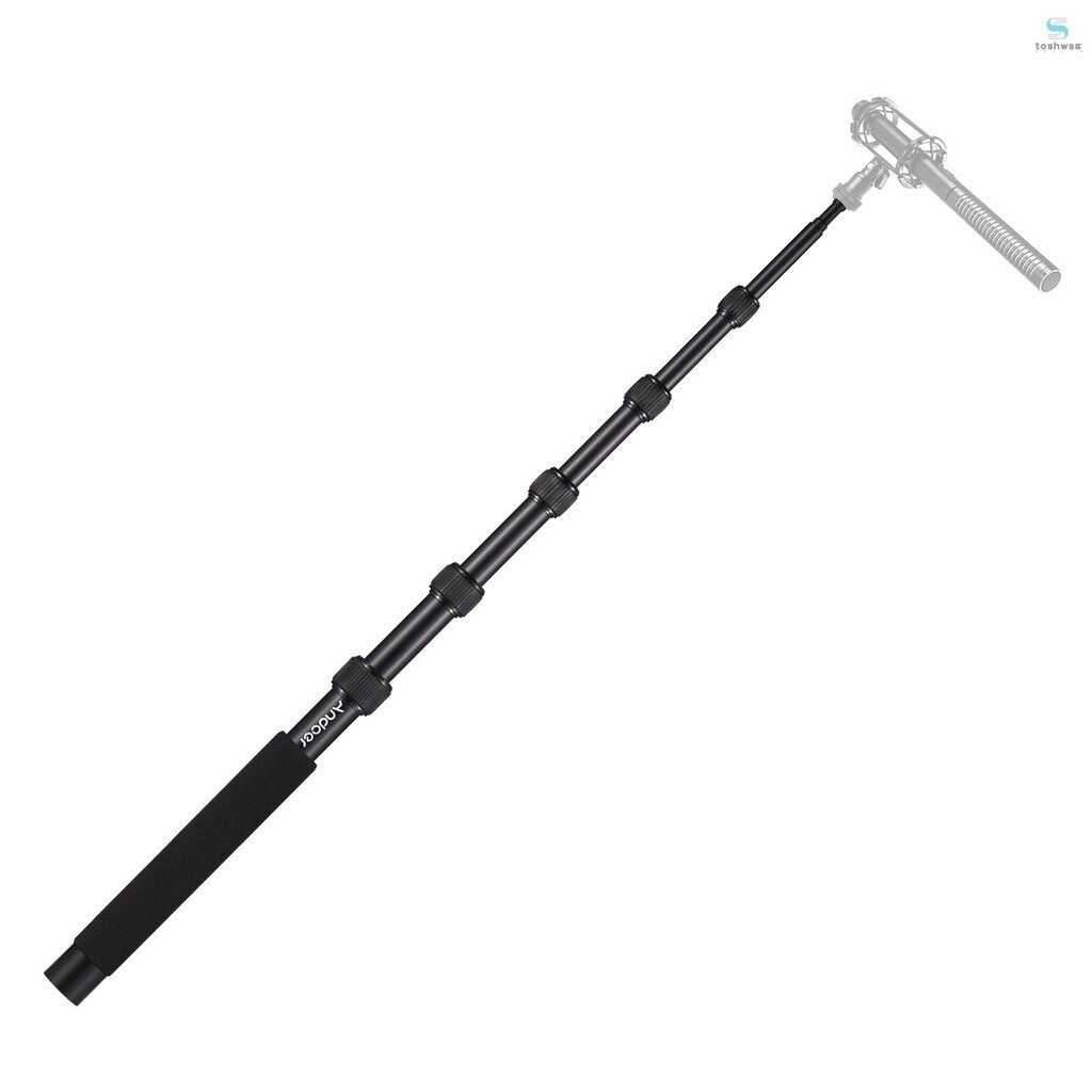 Andoer Handheld Microphone Boom Arm 6Section Extendable Mic Arm Aluminum Alloy Boom Pole for Microph