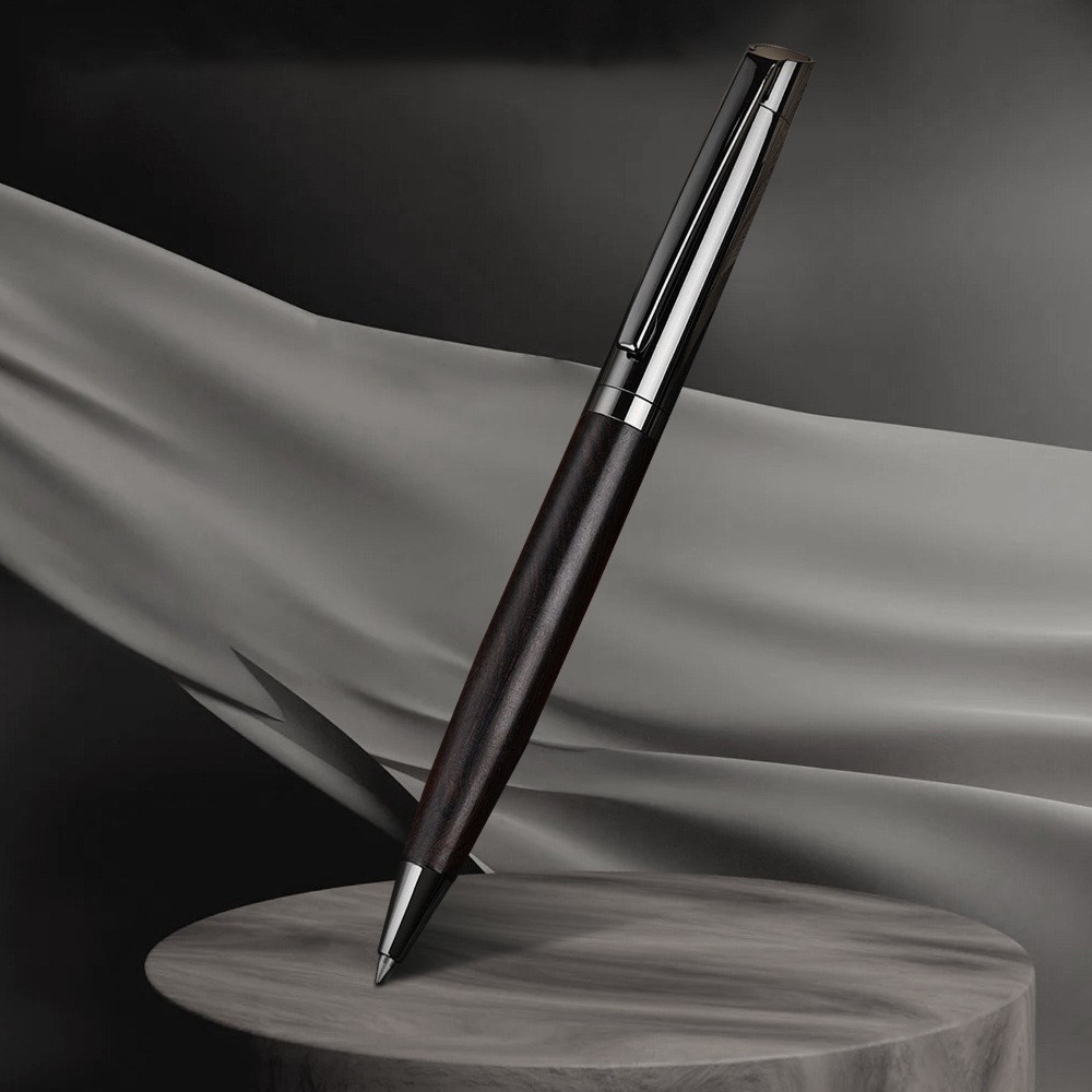 ปากกาโลหะลายไม้-rosewood.ebony.ธุรกิจ.แห้งเร็ว.เรียบ-ดํา-0.5mm - รูปที่ 5