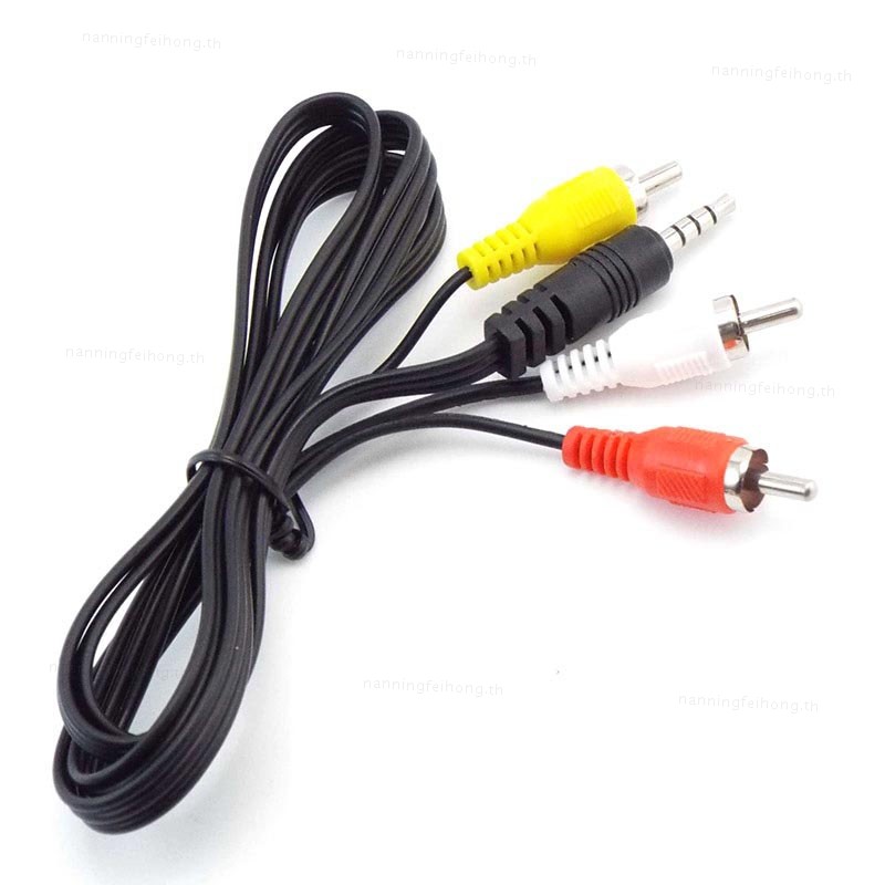 1M Video Extension สายไฟ 3.5 มม.แจ็คชายปลั๊ก 3 RCA ชาย Aux Connector Splitter สาย TH11L4