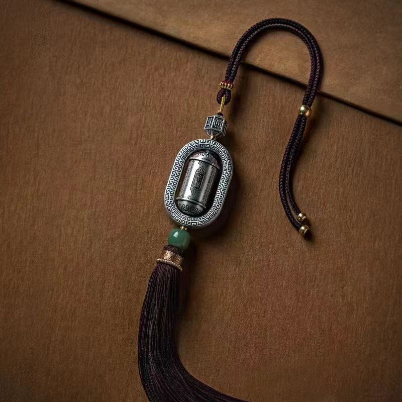 สร้อยคอมงคลเงินสเตอร์ลิงแบบชาติพันธุ์ พราญญา สำหรับทั้งผู้ชายและผู้หญิง Lhasa