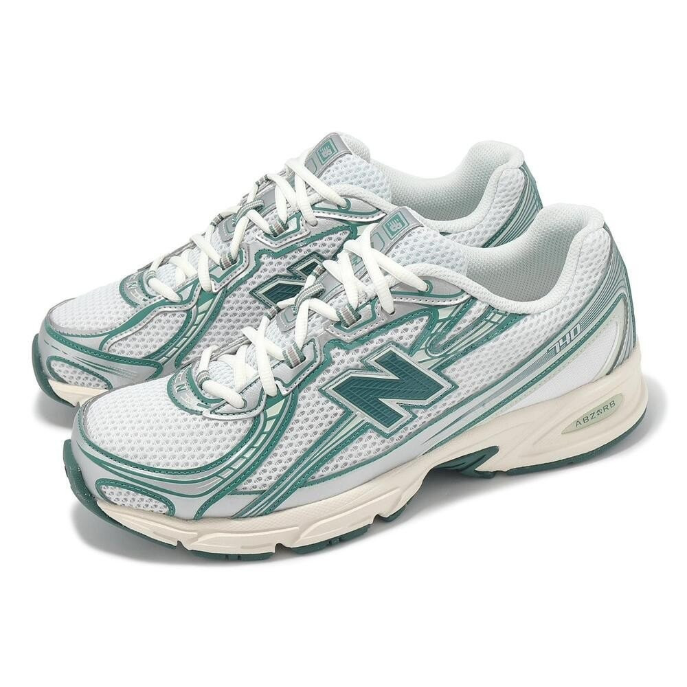 NEW BALANCE New Balance 740 White Swamp Green รองเท้าลําลองผู้ชายผู้หญิงกีฬา Universal