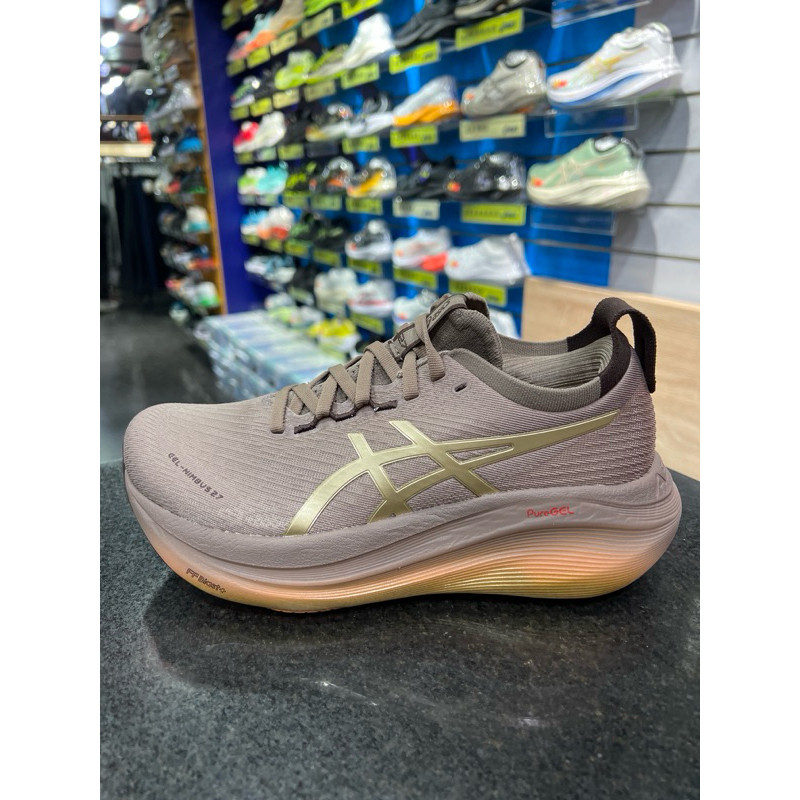 ASICS GEL-NIMBUS 27 LUXE รองเท้าวิ่งสำหรับผู้หญิง ลดแรงกระแทกดีเยี่ยม ซีรีย์ Platinum