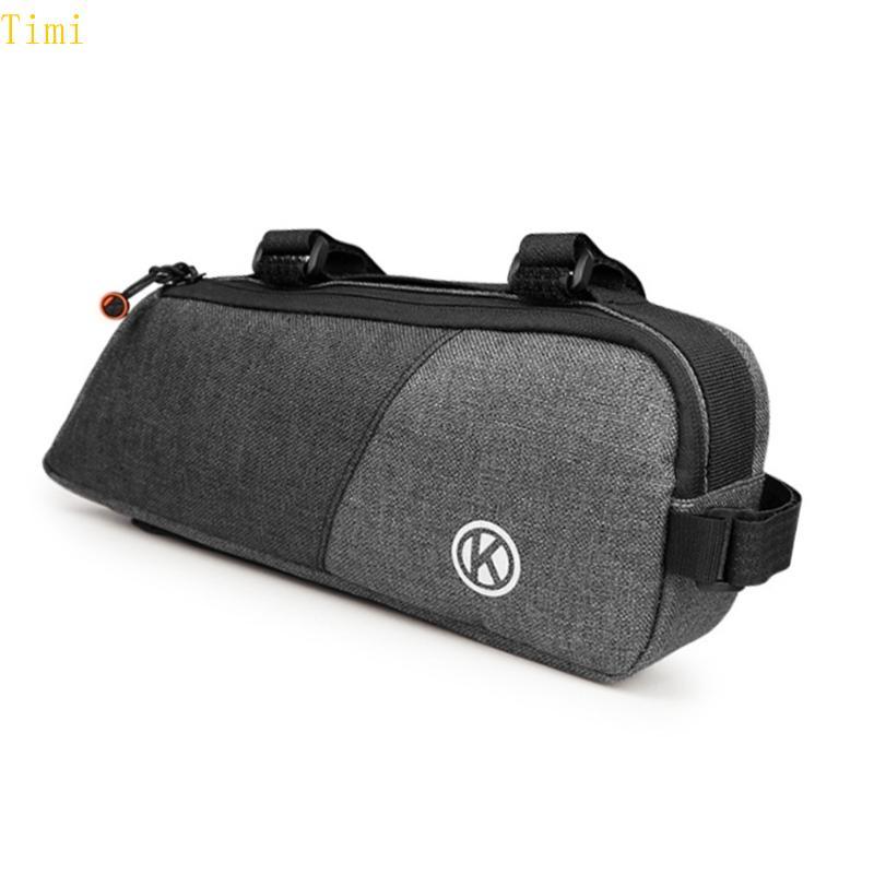 Timi Waterproofs Road Bikes Front Frame Bag Bicycles Front Tube Pouches Large Capacity Bikes Triangle Bag ใช้งานง่าย