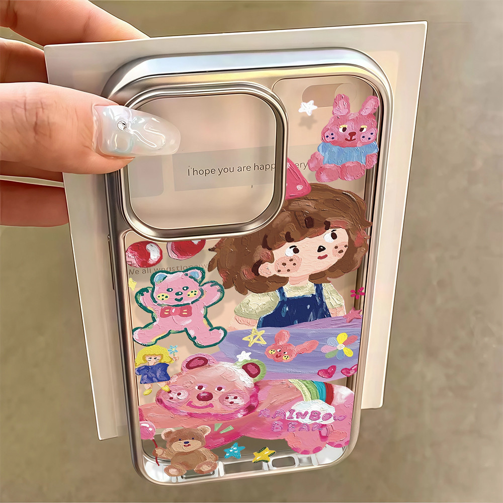จัดส่งที่ไทย เคสมือถือ ไฮโซ น่ารัก เคสใสครอบสีเงิน For IPhone 17 16 15 14 13 11 6 7 8 plus Pro Proma