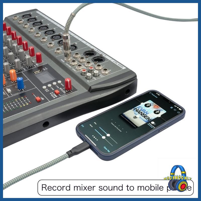 MOON 6 35 มม. 1 4 นิ้วถึงสาย USB C ถัก 6 35 มม. Aux To Type C สายสเตอริโอ