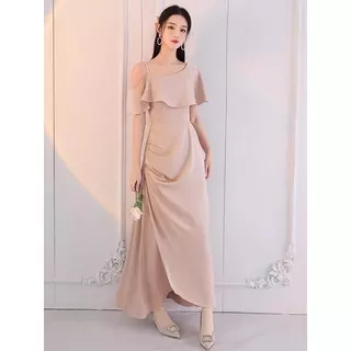 เดรสผู้หญิง ออกงาน แขนกุด น่ารัก สาวอวบ เดรสยาว วินเทจ แฟชั่น สบายๆ ใส่สบาย summer dress ออกงาน