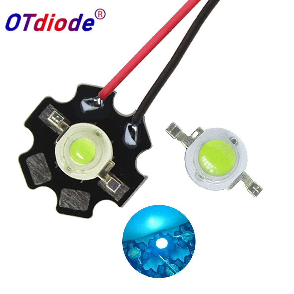 5-100pcs 3W Ice Blue Cyan 490-495nm LED High Power Chip 3.2-3.6V 700mA Light Emitting Diode สําหรับ 