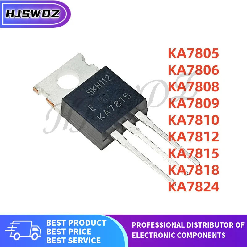 5PCS KA7805 KA7806 KA7808 KA7809 KA7810 KA7812 KA7815 KA7824 TO-220 Field Effect ทรานซิสเตอร์