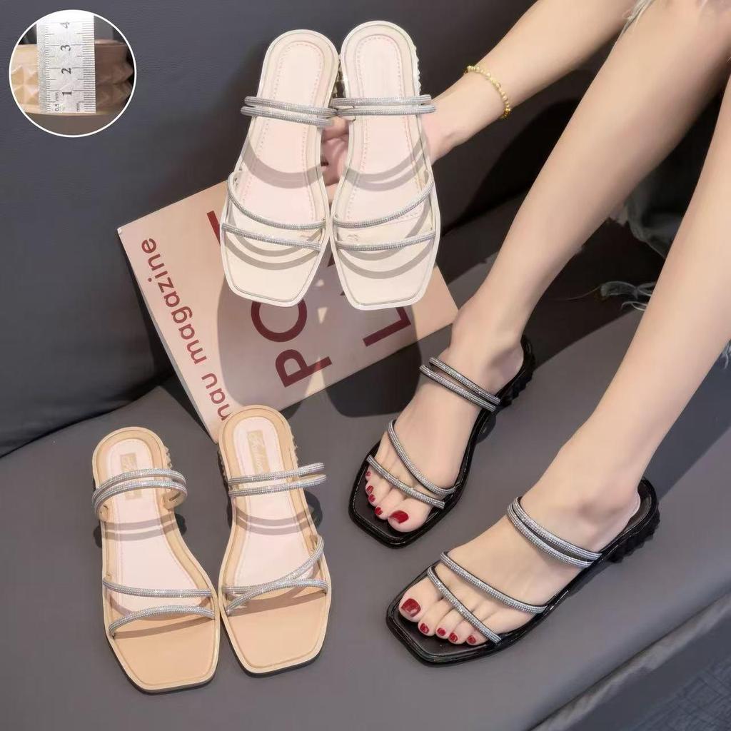 รองเท้ามีส้นผู้หญิงมาใหม่รองเท้าเเตะแฟชั่นวัยรุ่นสวยใส่สบายมาใหม่CK46