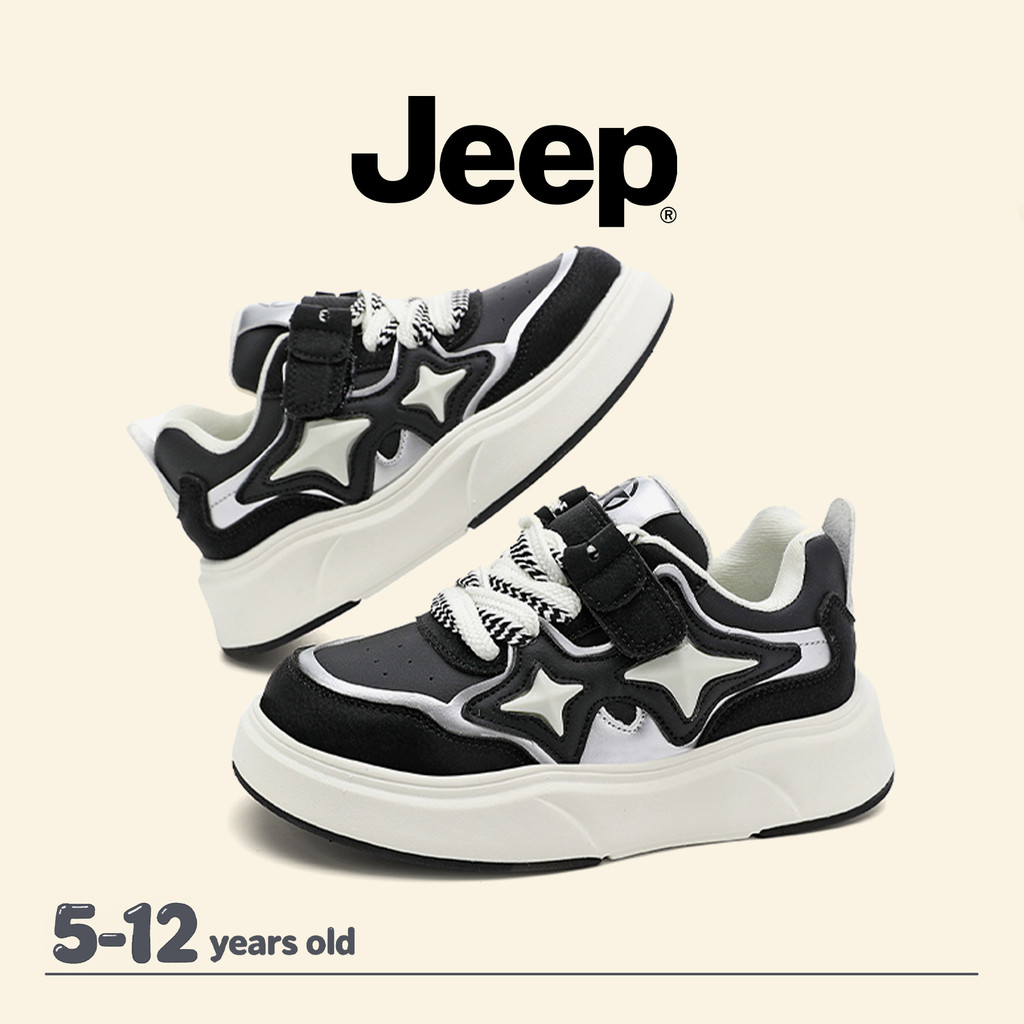 JEEP รองเท้าเด็ก Campus รองเท้าผ้าใบตาข่ายชายหญิง Soft Sole Anti-slip Low-top รองเท้าลําลอง