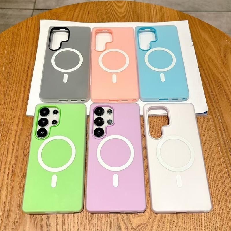 สีลูกกวาด 2-in-1 เคสป้องกัน S24FE A54 A35 5G เหมาะสําหรับ SamsungS22U S23U S24U S25ULTRA A55 A35 S24FE เคสแม่เหล็กเคลือบ