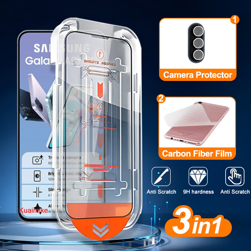 3 in 1 Samsung A57 กระจกนิรภัยสําหรับ Samsung A17 A27 A37 A56 A36 A26 A16 A15 A13 A14 A24 A34 A54 S2