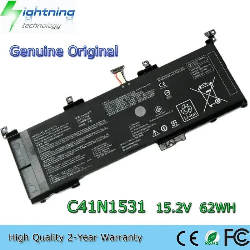 C41N1531 15.2V 62Wh แบตเตอรี่แล็ปท็อปสําหรับ Asus ROG Strix GL502VT-1B GL502VS-1A GL502VY-DS71 4ICP4