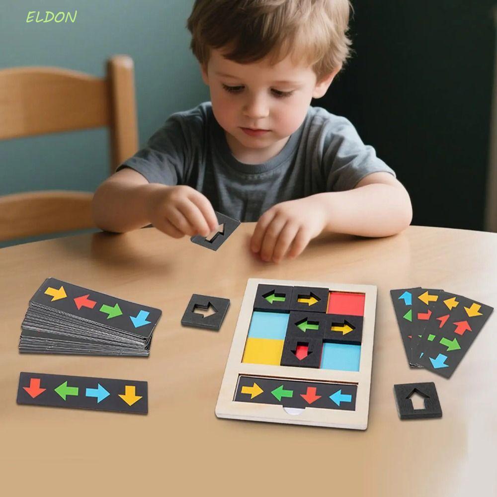 ELDON ทิศทางความรู้ความเข้าใจเกมประสาทสัมผัส, ปริศนาไม้ Montessori Parish ของเล่น, การเรียนรู้การคิดเชิงตรรกะการศึกษารูปร่างสีจับคู่ของเล่น Fine Motor Training