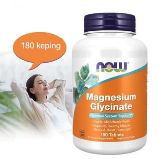 Now Foods Magnesium Glycinate 180 Tablets ดูแลสุขภาพช่วงพักผ่อน ส่วนช่วยในการทำงานร่างกาย USA