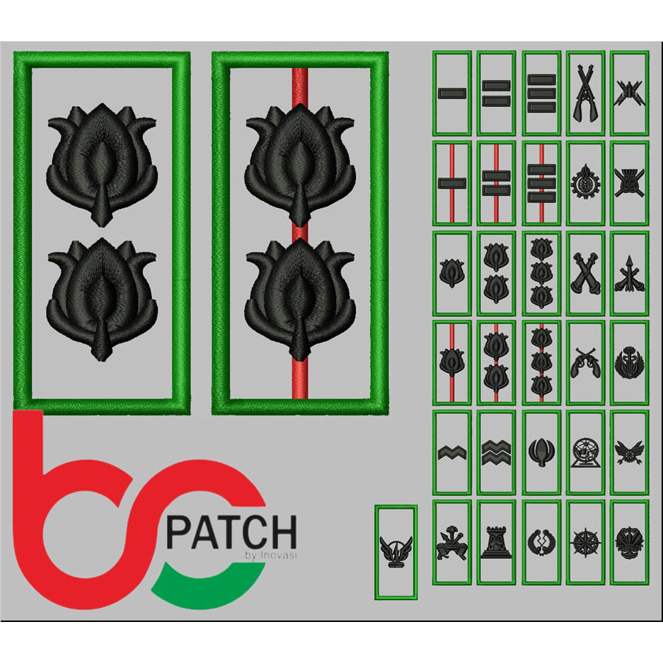 BCPT12 LOKOL/KOL/LETDA/LETTU/CAPTEN/MAYOR CORP TNI-AD RANK โลโก้ EMBROIDERY PATCH PDH-PDL-PDU