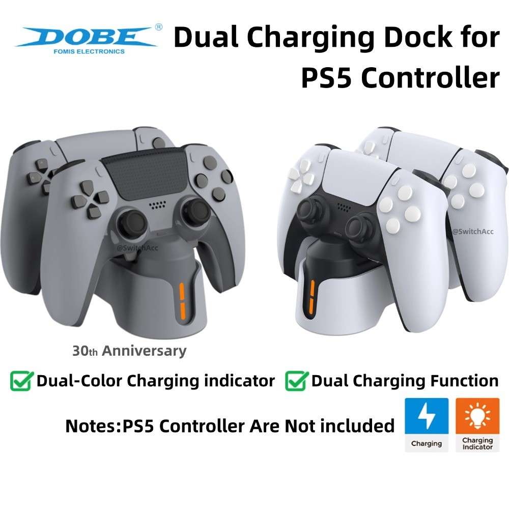 DOBE 30Th Anniversary Dual-Controller Charger สถานีชาร์จสําหรับ PS5 / PS5 Pro / PS5 Slim Wireless Co