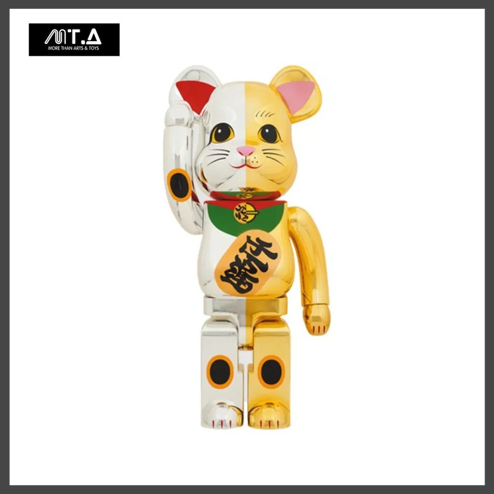 พร้อมส่ง🇹🇭 MTA. Bearbrick BE@RBRICK Maneki Neko Good Luck Silver X Ten Million Gold 1000%