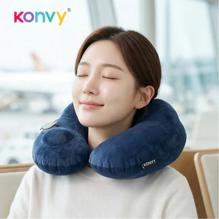 Konvy Portable Inflatable Neck Pillow 1pc คอนวี่ หมอนรองคอแบบเป่าลม (Blue/Gray/Beige)