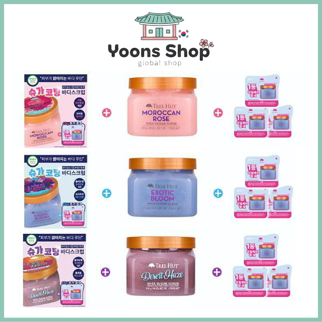 [Tree Hut] Shea Sugar Scrub 510g + 3 Travel Sizes_From Korea