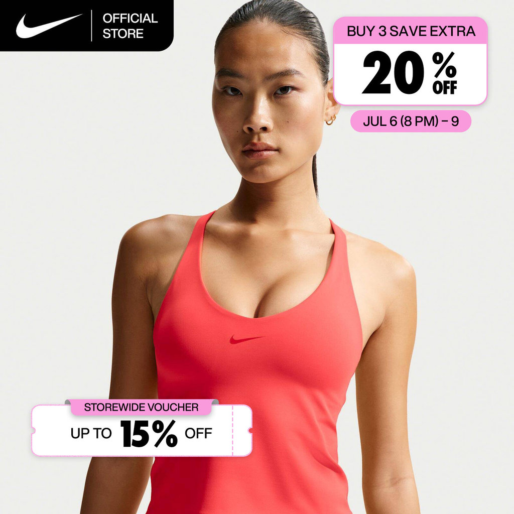 Nike Women's Universa Medium-Support Padded Tank - Light Crimson [IF0951-696]