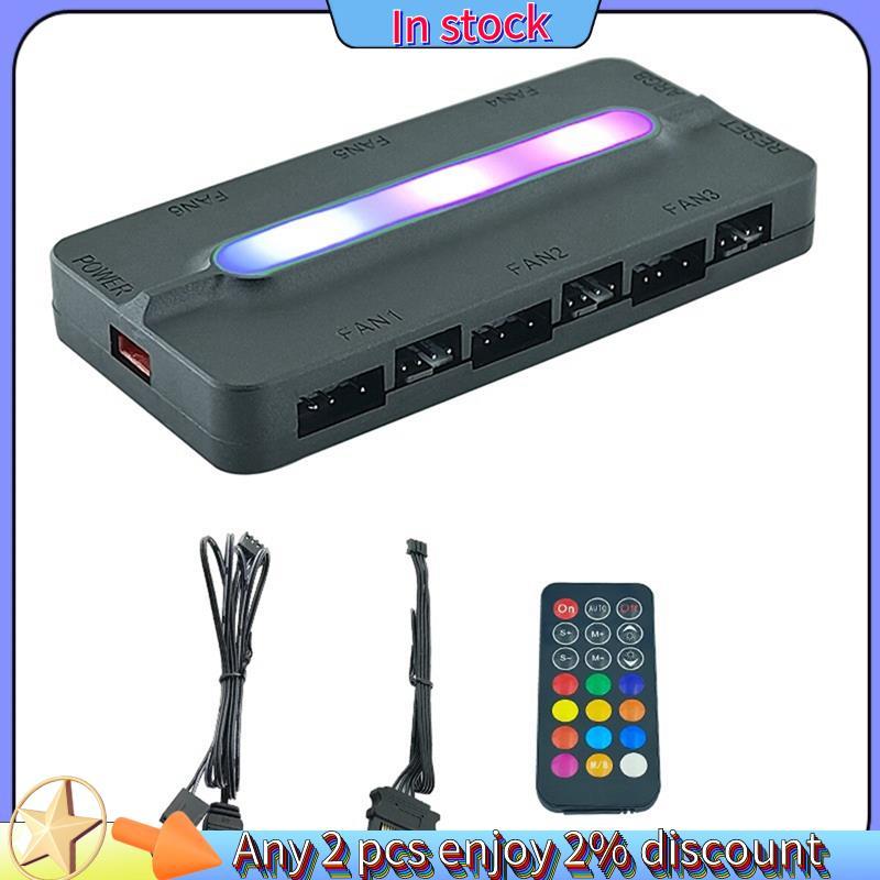 ในสต็อก-ARGB Controller 5V/3Pin ARGB 4Pin พัดลม PWM HUB PWM พัดลม Hub ARGB Hub Splitter สําหรับคอมพิ