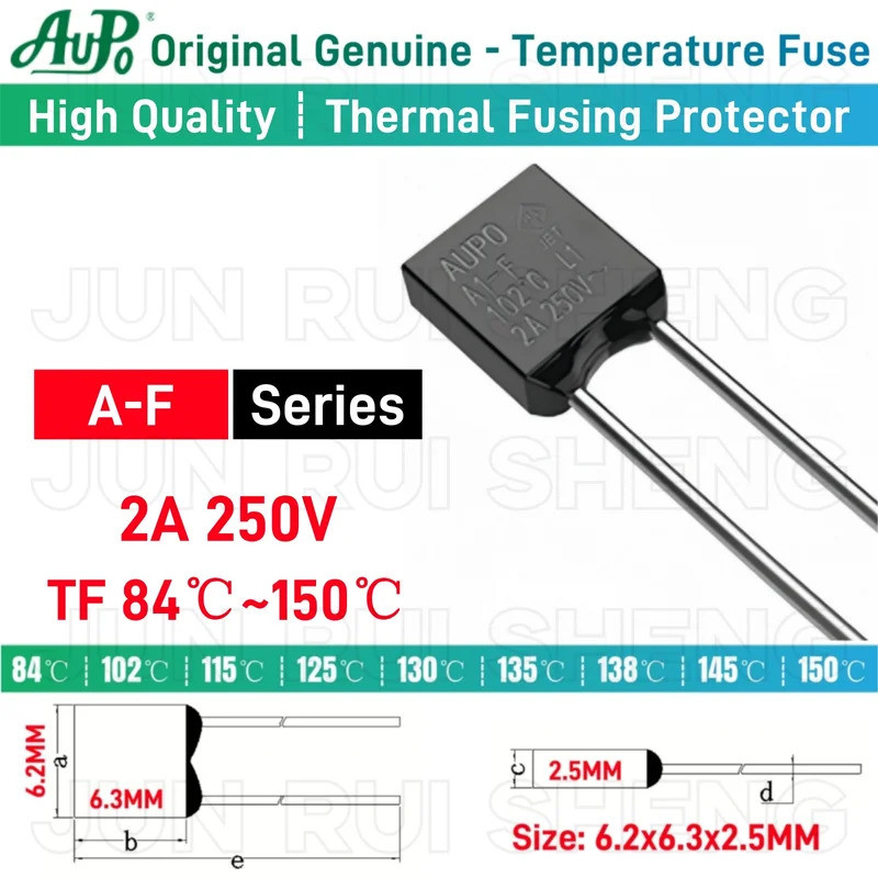 CHIP 10PCS AUPO JET 2A 250V ฟิวส์ความร้อน RH 84C 102C 115C 125C 130C 135C 138C 145C 150C A0-F A1-F A