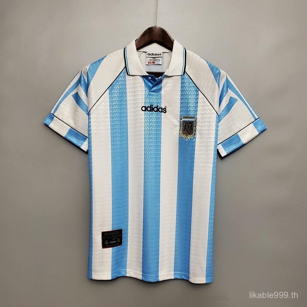 1996-97 Argentina Home Retro Soccer Jersey ฟุตบอลเสื้อกีฬาวินเทจ