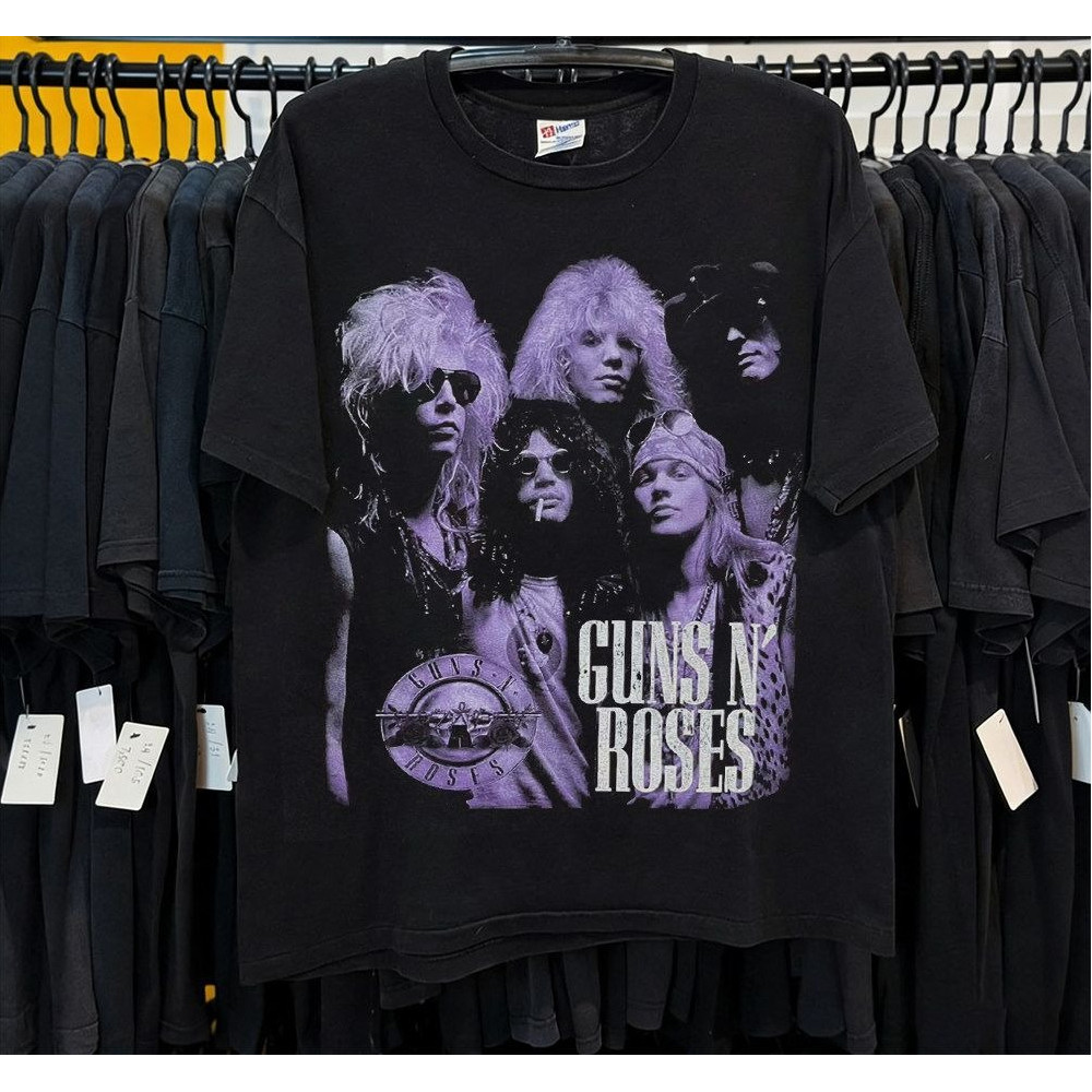 ผ้าฝ้าย 100% Guns N Roses Guns & Roses Guns Rock Band เสื้อยืดแขนสั้น High Street