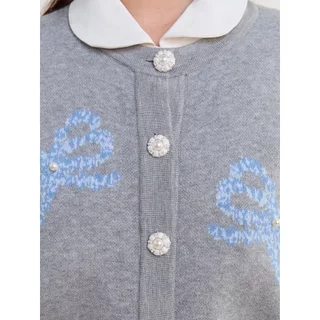 [Pomelo] เสื้อคาร์ดิแกนลายโบว์ / Bow Cardigan
