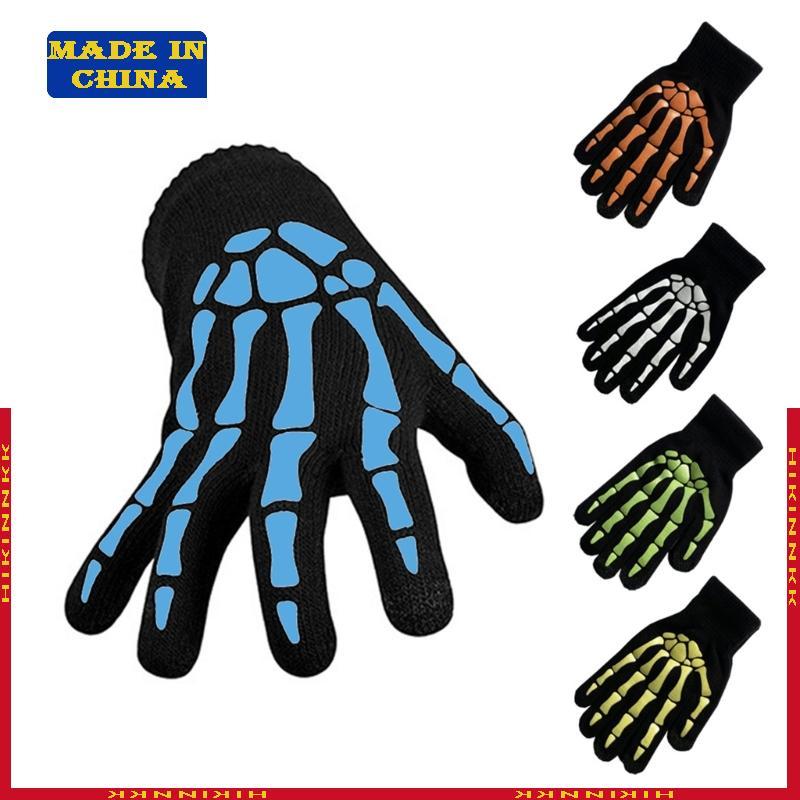 HIK Glow in the Dark Skeleton Claw ถุงมือสําหรับทุกวัยฮาโลวีน Mittens เครื่องแต่งกายอุปกรณ์เสริม Noctilucence Full Finger Gl