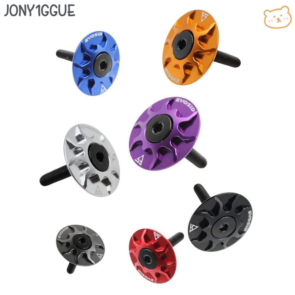 JONY1GGUE ชุดหูฟังจักรยานฝาครอบด้านบน, 28.6 มม.อลูมิเนียม MTB Road Bike Stem Cover, หลากสีพร้อมสกรู CNC ขี่จักรยานอุปกรณ์เสริม