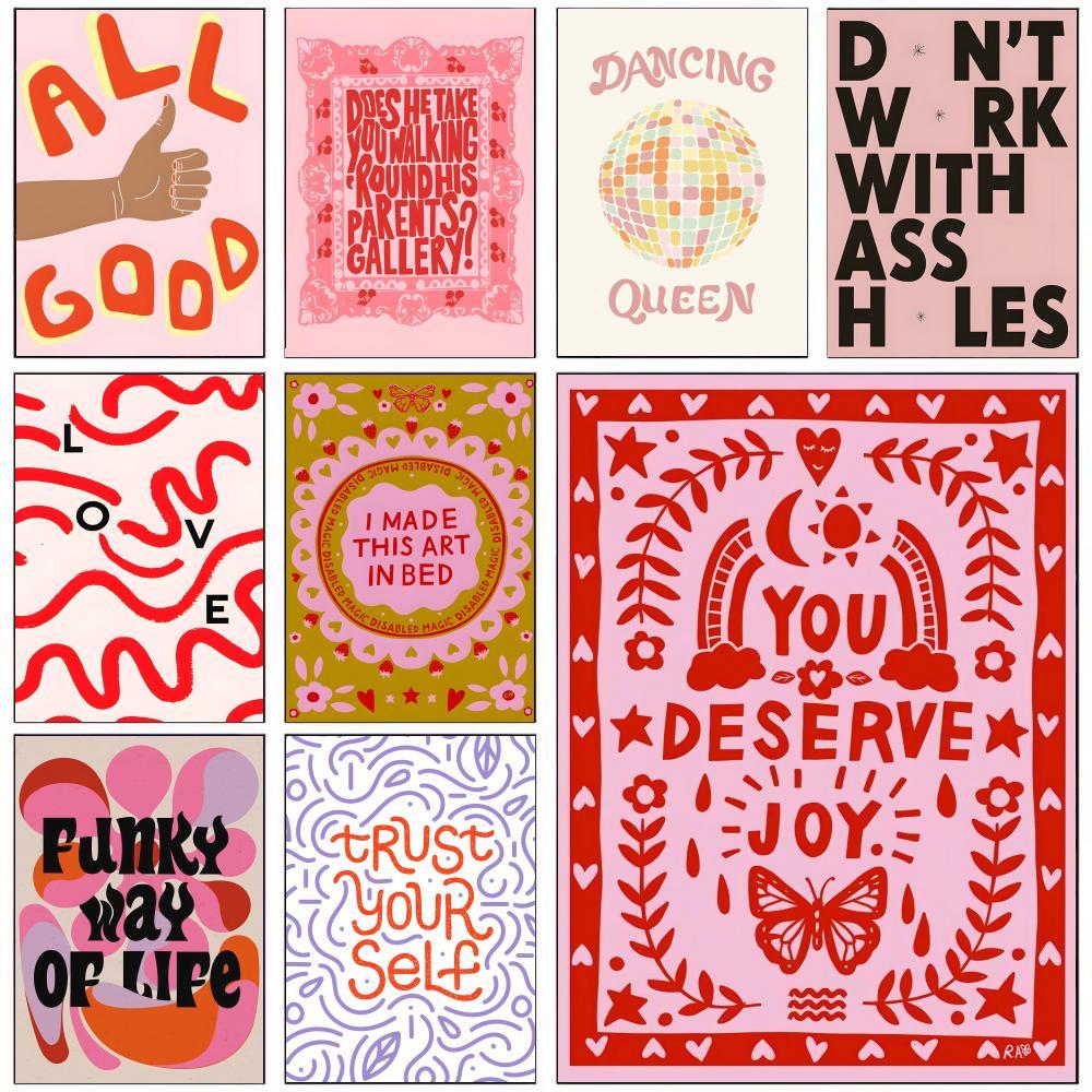 Feminism Quote Letter Graphic Poster wall หน้าแรกห้องนั่งเล่นห้องนอนบาร์ความงามตกแต่ง