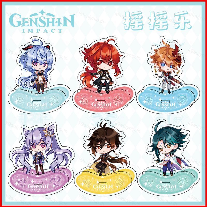 Genshin Impact Shake ตุ๊กตา Action Figure Hutao Keqing Lumine Paimon Klee Tumbler อะคริลิคตกแต่งบ้าน