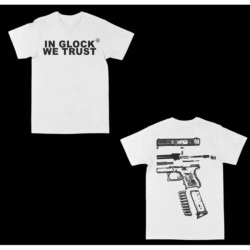 In Glock เสื้อยืดแขนสั้นคอกลม ลายชิ้นส่วนปืนพกสไตล์แทคติคอล ผ้าฝ้าย 100% ทรงพอดี สวมใส่ได้ทั้งชายหญิง ขนาด S-5XL