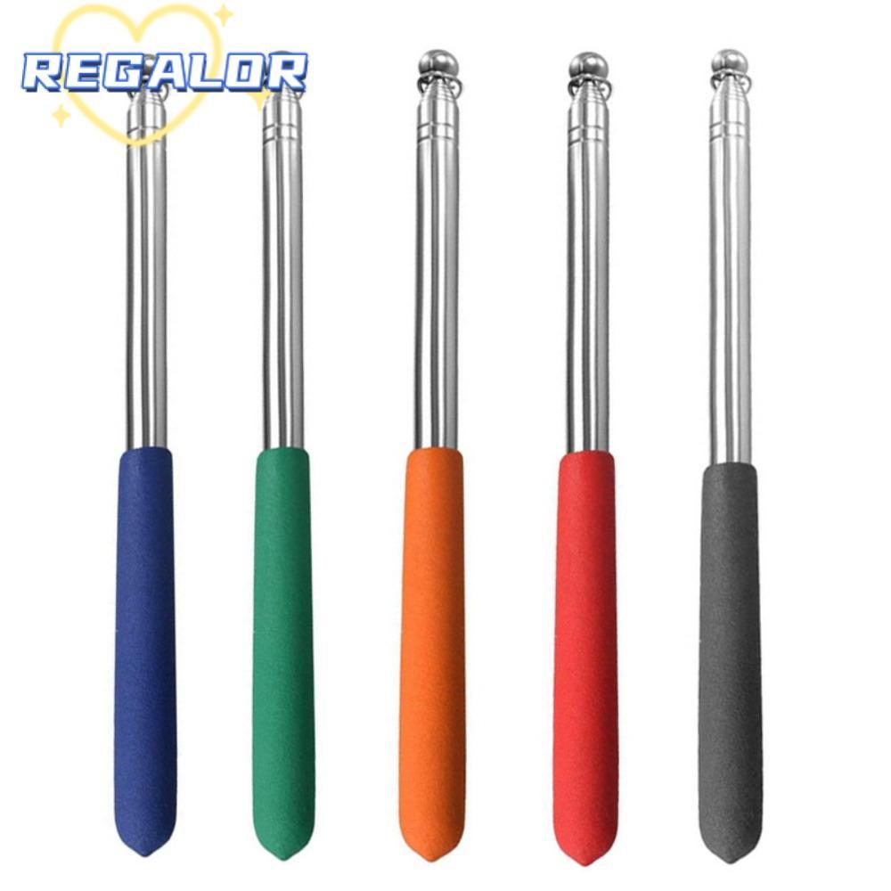 REGOR0G เสาธงขยายได้ 2 ชิ้น, ที่จับฟองน้ําสแตนเลส เสาธงยืดไสลด์ แบบพกพา 1/1.6 เมตร Teacher Pointer ก