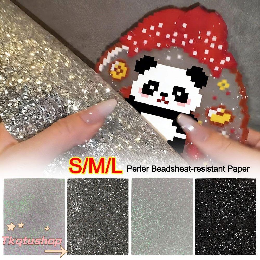 IMIHAN1 Perler ลูกปัดผ้าอบ, Handmade Glitter Perler Beadกระดาษทนความร้อน, DIY ของเล่นอุปกรณ์เสริม Ir