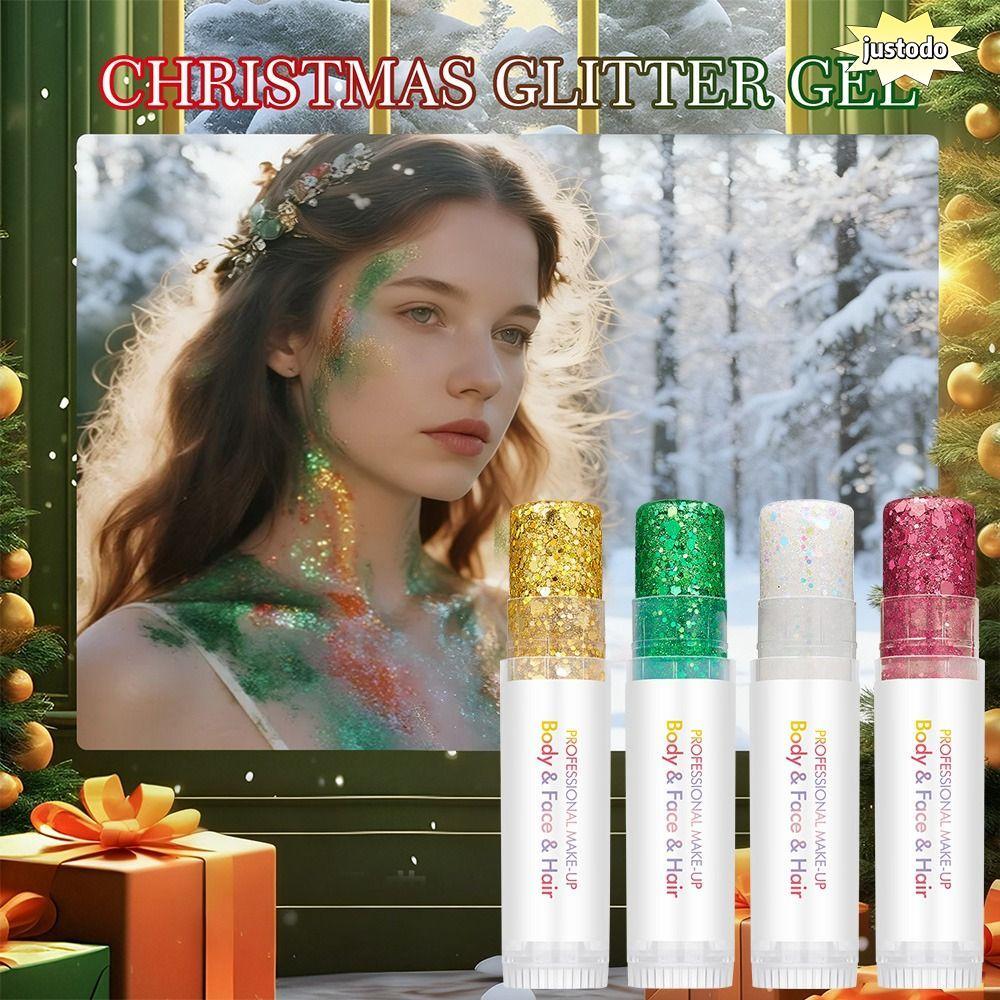 JUSTO Body Glitter Stick, Non Greasy Long Lasting Shine Facial Glitter Stick, อเนกประสงค์ Chunky Gli