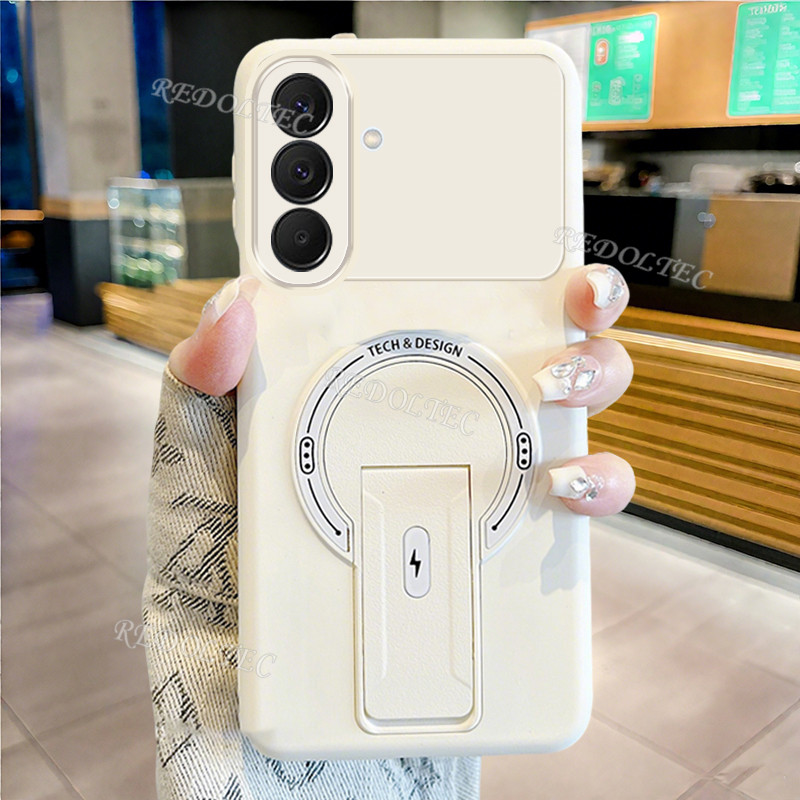 SAMSUNG สําหรับSamsung Galax A27 5Gกรณีแฟชั่นใหม่แม่เหล็กที่มองไม่เห็นKickstandเคสโทรศัพท์SamsungA27 Matte Soft Coverรองรับไร้สายชาร์จAnti-Drop Anti-Fingerprintปลอก