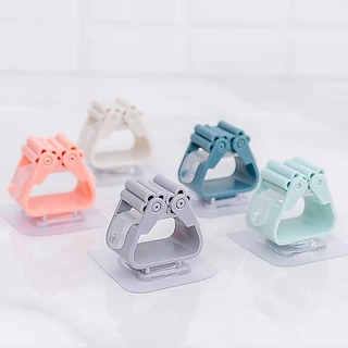 ที่แขวนไม้กวาด ที่แขวนไม้ถูพื้น 4 สีตัวเลือกกาวตนเองหลายวิธีการแขวน Mop ร่มเครื่องครัว