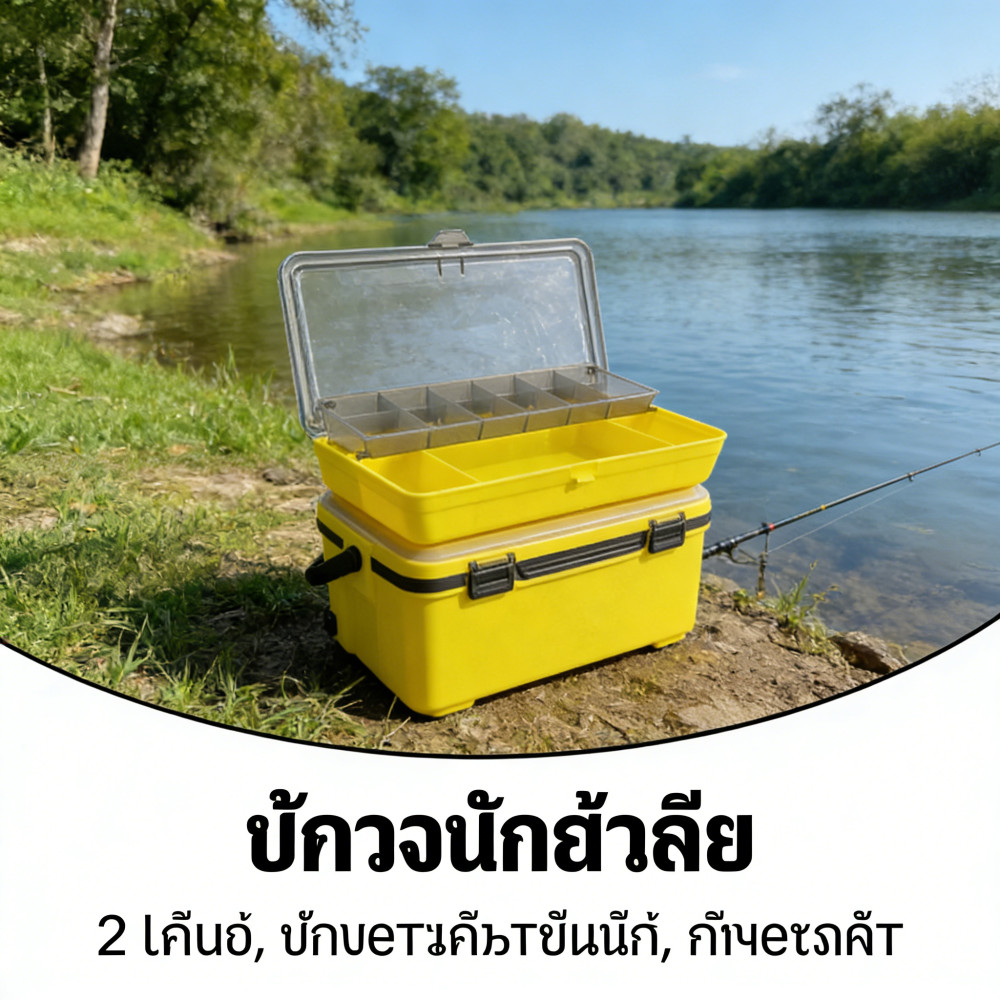ตกปลาปลอมกล่องเลเซอร์กล่องพลาสติกกล่องเก็บเหยื่อตกปลากล่องอุปกรณ์กล่องมัลติฟังก์ชั่น2ชั้น