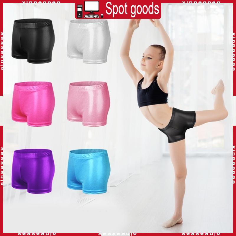 XI Stylish Bronzing Dance Pants สําหรับเด็กความยืดหยุ่นกีฬากางเกงขาสั้นทุกวัน
