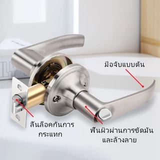 ลูกบิดประตู ลูกบิดก้านโยก ลูกบิดเขาควาย พร้อมล็อคในตัว สแตนเลส ครบชุด กุญแจ 3 ดอก ติดตั้งได้กับประตูประเภทใด้