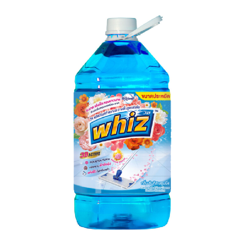 WHIZ น้ำยาถูพื้น รุ่นทรีดี กลิ่นซันคิส บลูมมิ่ง สีฟ้า ขนาด 5200 มล.