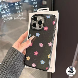 เคส For iPhone 16 เคสไอโฟน11 ใสแวววาวสุดสดใส เคส TPU ดอกไม้หลากสี เข้ากันได้กับ iPhone 12 13 16 15 14 Pro max XR 16Plus
