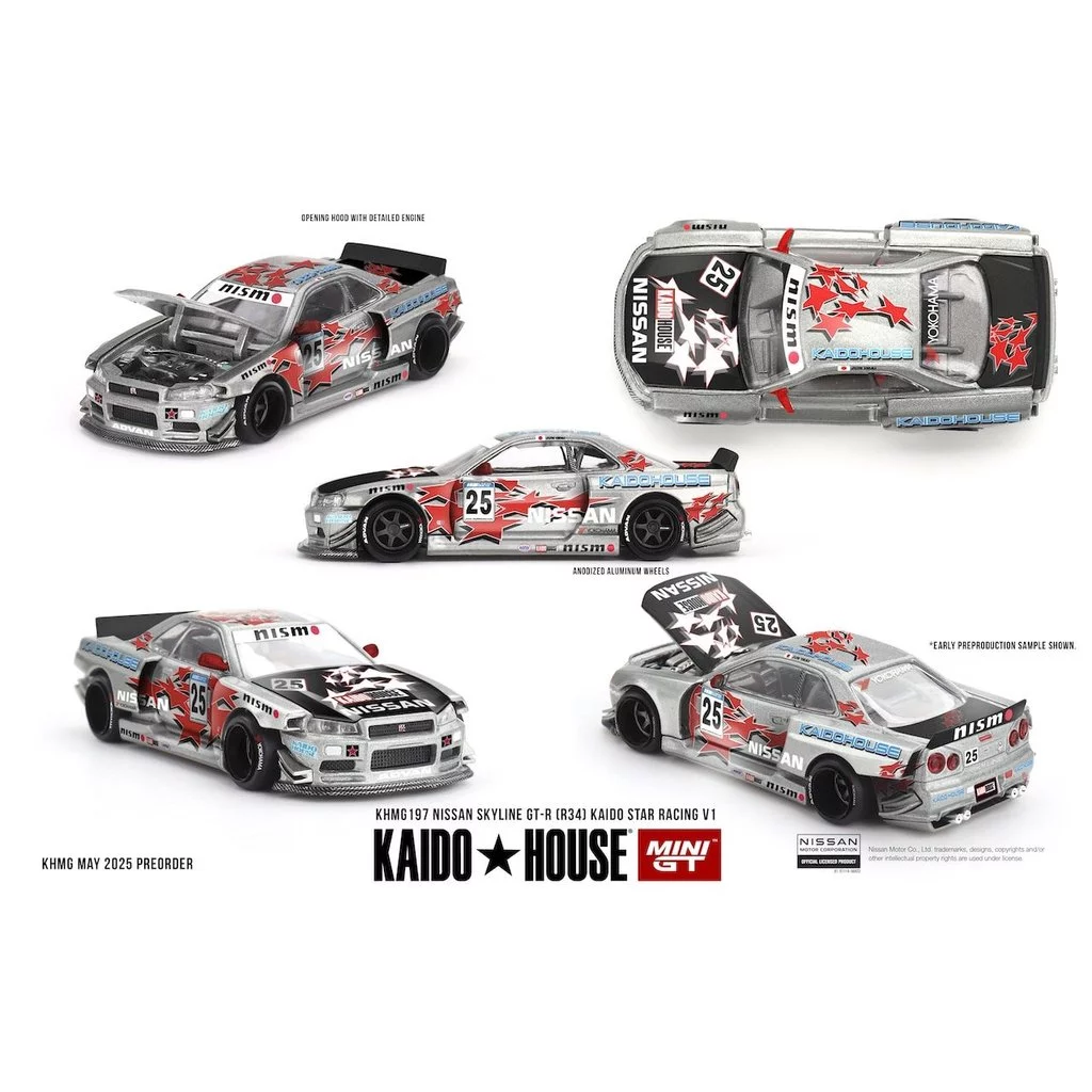 MINI GT No.197 Kaido House Nissan Skyline GT-R (R34) Kaido Star Racing V1 KHMG197