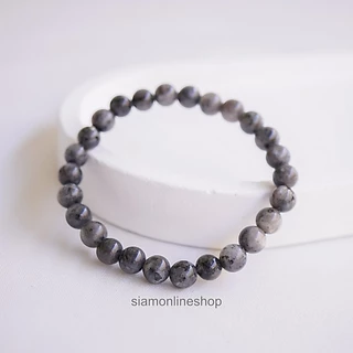 Natural st one หินสีลาบราโดไรท์ เลือกขนาดเม็ดหินได้ (4-10 มม.) สร้อยข้อมือหินแท้ by siamonlineshop