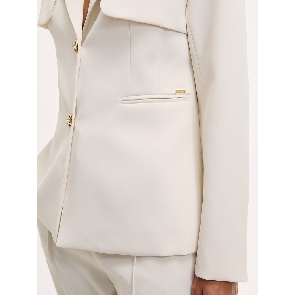[Pomelo] เสื้อเบลเซอร์เข้ารูปดีเทลปกสองเลเยอร์ / Cape Overlay Detail Blazer — صورة 3