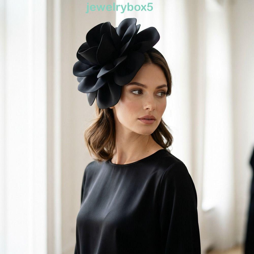 เครื่องประดับกล่อง5ที่คาดผมดอกกุหลาบขนาดใหญ่,ประณีตหรูหราวินเทจ Fascinator หมวก,พรรคหวานผมห่วงอย่างเป็นทางการหมวกดอกไม้ขนาดใหญ่เต้นรําแสดง